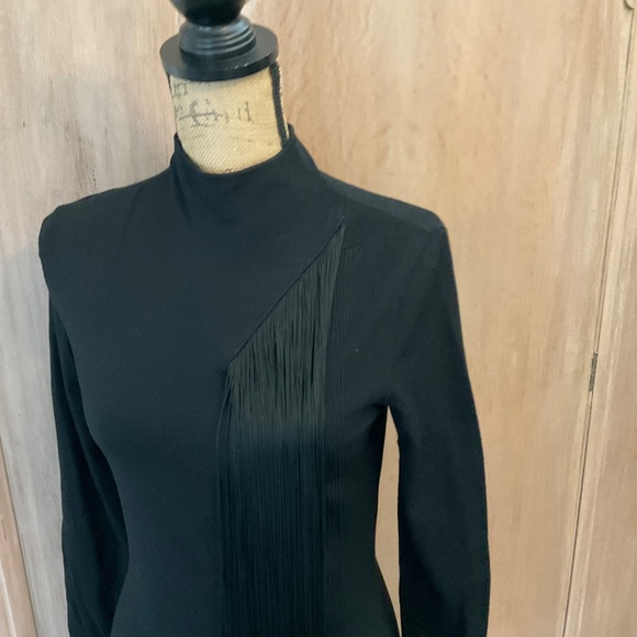 New Stella McCartney asymmetric fringed knitted dress $1279 minimalist black M - Picture 9 of 15